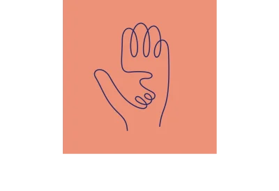 line icon drawing of hand within a larger hand
