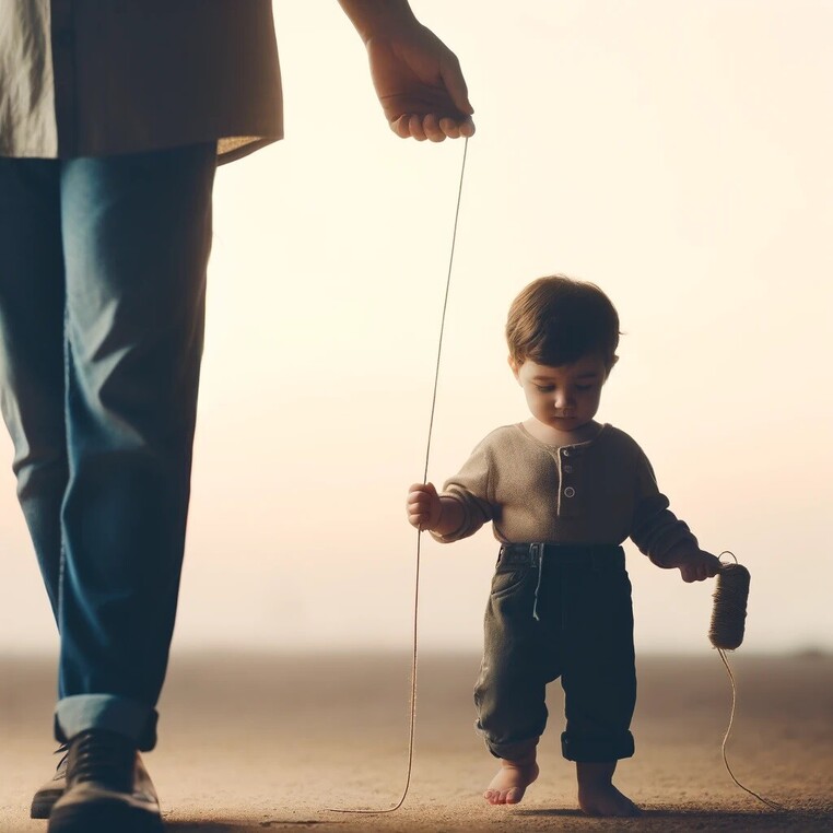 Child as puppet being controlled by adult