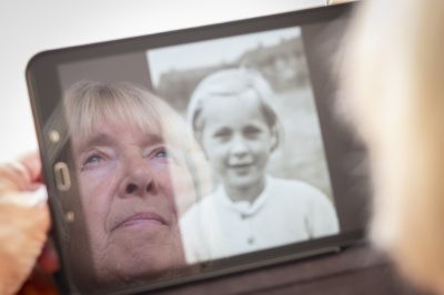 looking back for older to younger on tablet