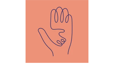 line icon drawing of hand within a larger hand